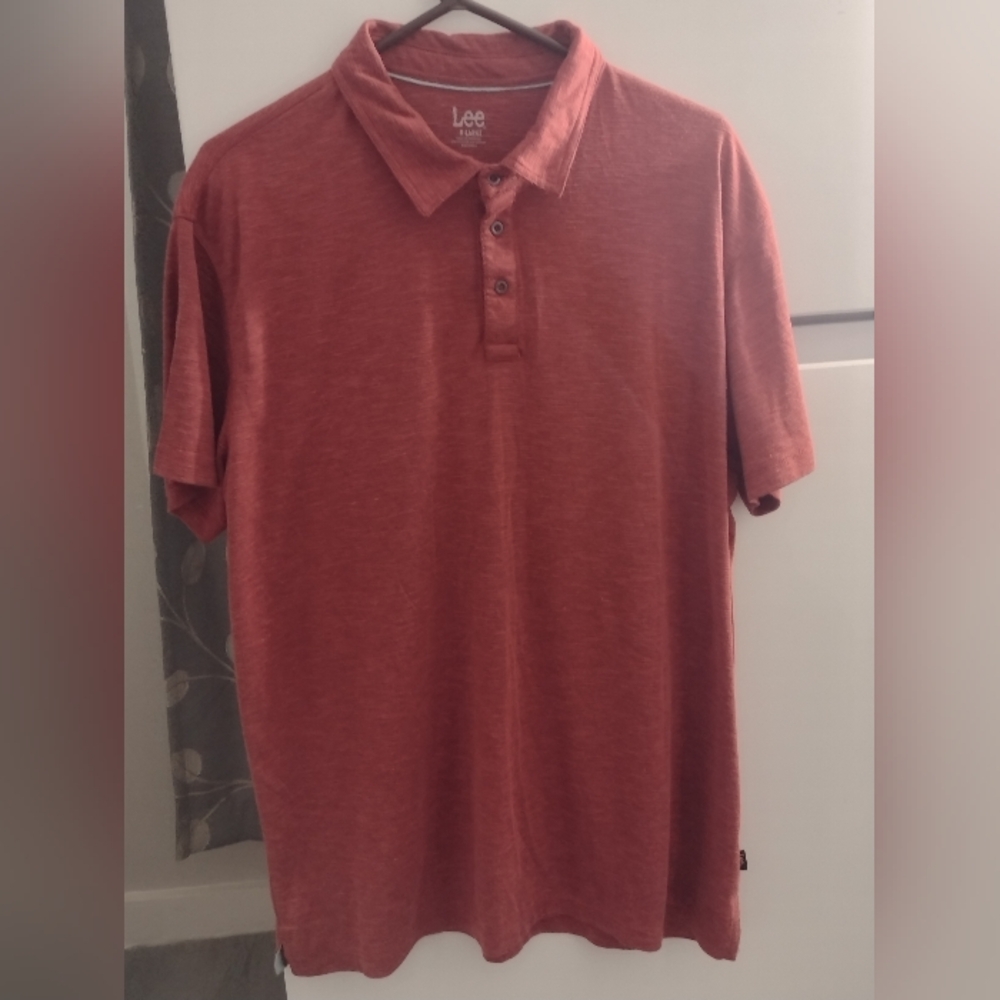 Lee Red Polo Shirt Casual Short-Sleeve XL